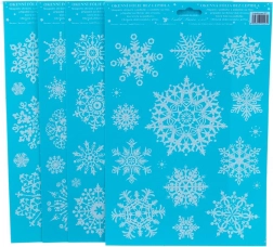 Decoratieve raamfolie met sneeuwvlokken en glitter 20 × 30 cm (4 varianten)