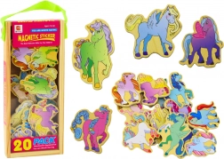 Kleurige houten unicornmagneten