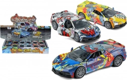 Metalen autootje met terugtrekmotor 12 cm