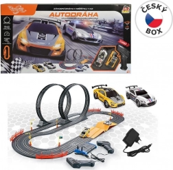 Racebaan Racing Collection 560 cm met loopings en twee auto's