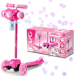 EVO Bubblz Mini Cruiser kinderstep met drie wielen en bellenblaas, roze