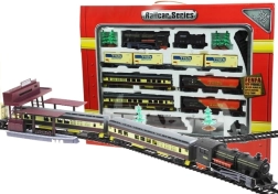 FENFA gigantische treinbaan met licht, locomotief + 6 wagons, rails 10 m