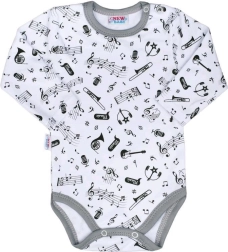 New Baby Music katoenen babyromper met lange mouwen