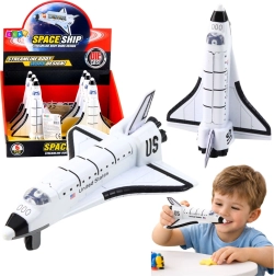 Metalen ruimteshuttle met opwindmotor, wit