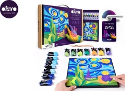 Schilderen met klei op nummer – De Kleine Prins: nachtelijke hemel 29 × 29 cm