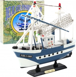 Model verzamel-vissersboot Flying Lady blauw 24x23 cm