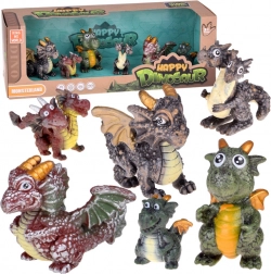 Set van 6 sprookjesachtige drakenfiguren – magische wezens