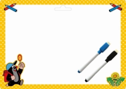 Dubbelzijdig bord A4 met Krtek-motief