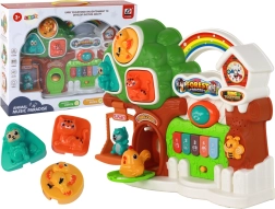 Muzikaal bospiano voor kinderen – interactief educatief paneel met melodieën en dierengeluiden