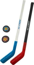 Sporto hockeysticks met pucks