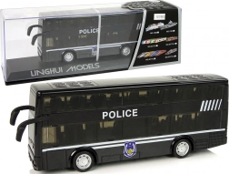 Dubbeldeks politiebus met frictie-aandrijving, licht en geluid