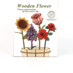 3D houten bloemenboeket