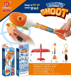 Blauw werpvliegtuig 2-in-1 met lanceerder