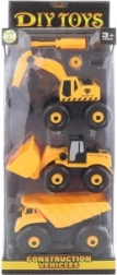 Set schroefbare bouwvoertuigen voor kinderen