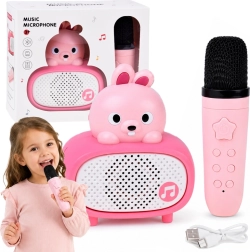 Interactieve kinder-karaoke met bluetooth microfoon en speaker – konijntje
