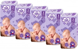 Baby-wegwerpluiers New Love Premium Comfort 3 Midi 4–9 kg, megapack 5×48 stuks