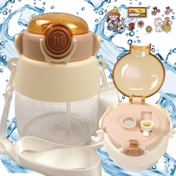 Kinderwaterfles met rietje en riem 1 l