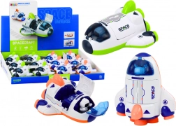 Kleine ruimteraket met beweegbare cockpit groen en oranje