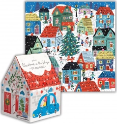 Vierkante puzzel Kerst in het dorp 500 stukjes