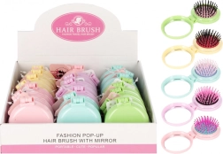 Opvouwbare zakborstel met spiegeltje 2-in-1