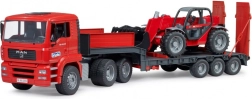 vrachtwagen met aanhanger MAN TGA en telescopische lader Manitou 1:16