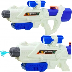 Waterpistool Ultra Power 600 ml wit-blauw met handpomp