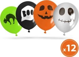 Set Halloweenballonnen met 4 motieven, 12 stuks