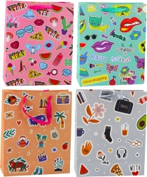 Cadeautas met kleurrijke stickers 32 × 26 × 12 cm