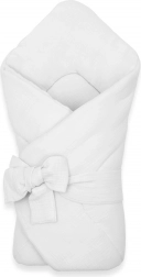 Mousseline vetersluiting inbakerdoek NEW BABY wit