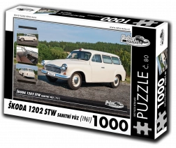 Puzzel retro-auto’s Škoda 1202 STW ambulance 1000 stukjes