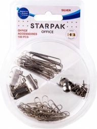 Zilveren kantooraccessoires in een transparant doosje