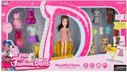 Aankleedpop met diertjes en accessoires 8 cm
