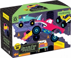 Puzzle Gloeiende Monster Trucks van Mudpuppy - 100 Stukken
