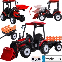 Elektrische traptractor voor kinderen met voorlader en afneembare aanhanger 24V