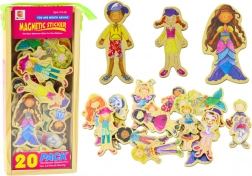 Houten magnetische figuren in kleurrijke kostuums, 20 stuks