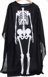 Zwarte cape met skeletmotief voor kinderen