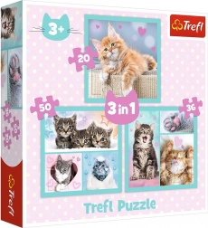 Puzzel 3-in-1 – schattige dieren TREFL