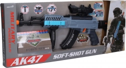 Mitrailleur met foamkogels en licht-, geluids- en trileffecten 62 cm