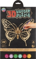 MOXY houten 3D kleurpuzzel vlinder