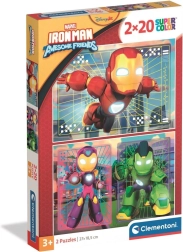 Puzzel Iron Man en zijn geweldige vrienden 2×20 stukjes