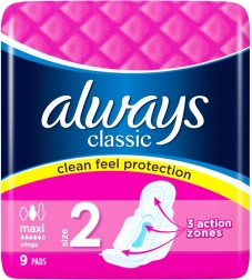 Always Classic Maxi hygiënische maandverbanden 9 stuks