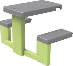 Picknicktafeltje met bankjes voor kinderspeelhuisjes