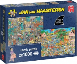JUMBO Puzzel Jan van Haasteren Muziekwinkel en Zomerse Stemming 2x1000 stukjes