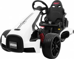 Elektrische kinder go-kart Bolid XR-1 wit met verstelbaar stuur en sportstoel
