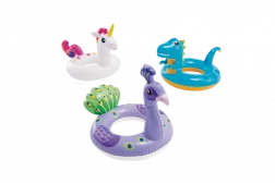 opblaasbare kinderzwemring dierenvorm 86 × 58 cm (lama, eenhoorn, dinosaurus)