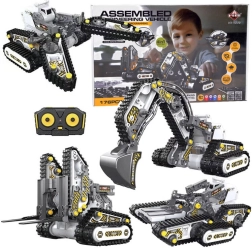 Bouwset 4-in-1 – op afstand bestuurbare bouwmachines, 176 onderdelen