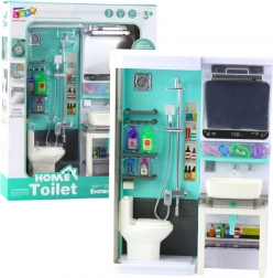 Kinderbadkamer – douche, wastafel en toilet met licht en geluid