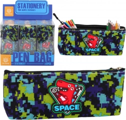 Handige cosmetische tas met dinosaurussen en pixelpatroon, blauwgroen 20x8cm