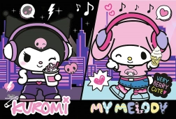 puzzel 160 stukjes kuromi heerst over hello kitty trefl