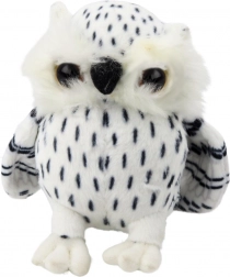 Kleine pluchen uil wit met zwarte stippen 15 cm